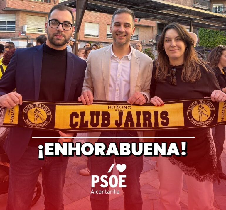 El PSOE de Alcantarilla acompaña al Jairis en la recepción oficial en el Ayuntamiento