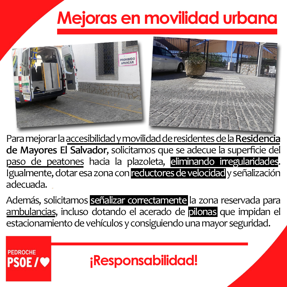 El PSOE de Pedroche solicita mejoras de movilidad urbana