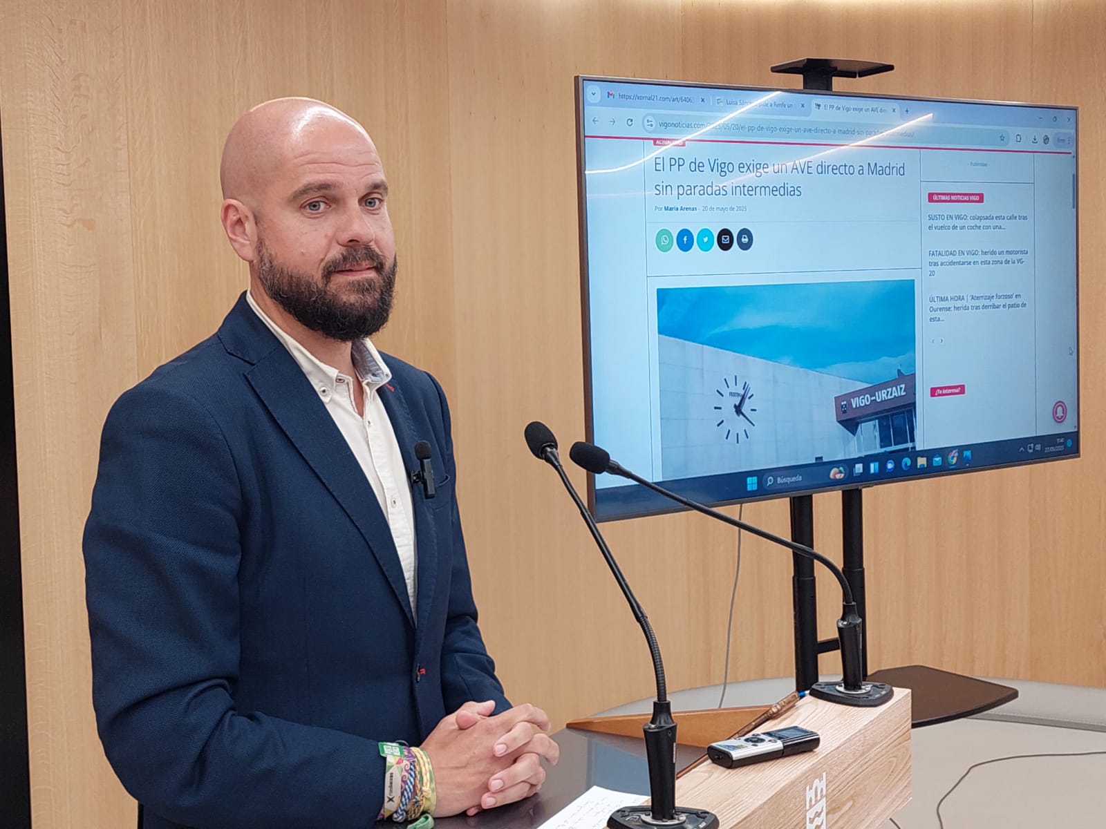 Iván Puentes alerta dos plans do PP para deixar a Pontevedra fóra da conexión de AVE con Madrid e crear unha liña directa con Vigo: «É un ataque frontal á nosa cidade e imos loitar contra todo e contra todos para que a alta velocidade pare en Pontevedra»